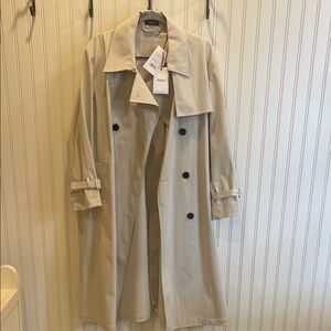 Theory Sand Double-Breasted Trench Coat In Size S